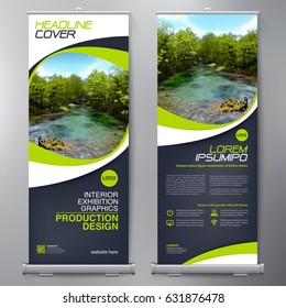 Business Roll Up. Standee Design. Banner Template. Presentation and Brochure Flyer. Vector illustration