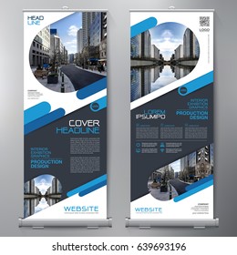 Business Roll Up. Standee Design. Banner Template. Presentation and Brochure Flyer. Vector illustration