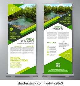 Business Roll Up. Standee Design. Banner Template. Presentation and Brochure Flyer. Vector illustration