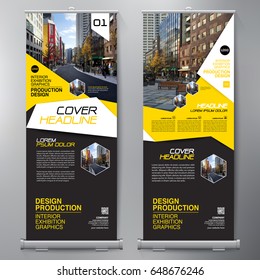 Business Roll Up. Standee Design. Banner Template. Presentation and Brochure Flyer. Vector illustration