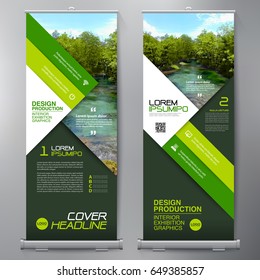 Business Roll Up. Standee Design. Banner Template. Presentation and Brochure Flyer. Vector illustration