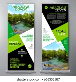 Business Roll Up. Standee Design. Banner Template. Presentation and Brochure Flyer. Vector illustration