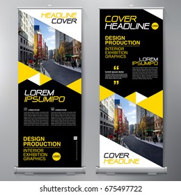 Business Roll Up. Standee Design. Banner Template. Presentation and Brochure Flyer. Vector illustration