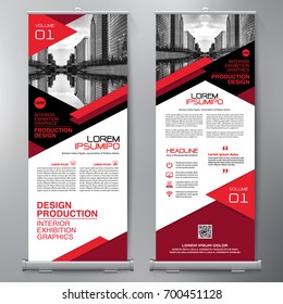 Business Roll Up. Standee Design. Banner Template. Presentation and Brochure Flyer. Vector illustration
