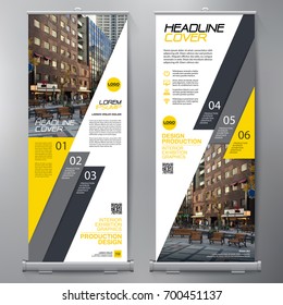 Business Roll Up. Standee Design. Banner Template. Presentation and Brochure Flyer. Vector illustration