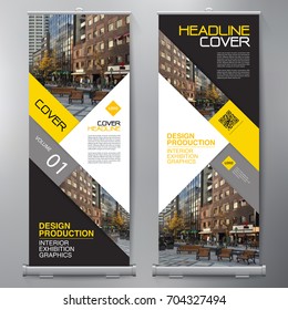Business Roll Up. Standee Design. Banner Template. Presentation and Brochure Flyer. Vector illustration
