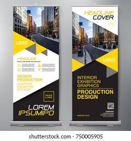 Business Roll Up. Standee Design. Banner Template. Presentation and Brochure Flyer. Vector illustration