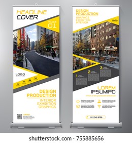 Business Roll Up. Standee Design. Banner Template. Presentation and Brochure Flyer. Vector illustration