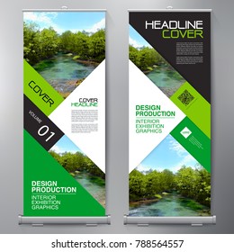 Business Roll Up. Standee Design. Banner Template. Presentation and Brochure Flyer. Vector illustration