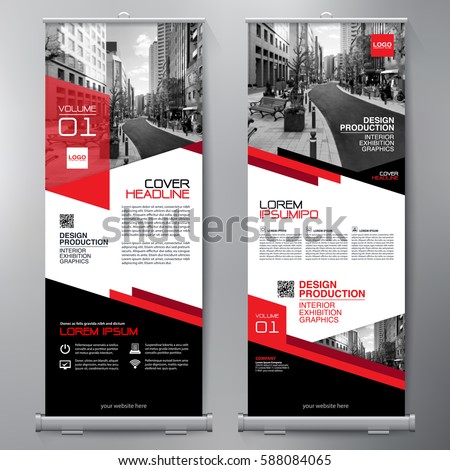 Business Roll Up. Standee Design. Banner Template. Presentation and Brochure Flyer. Vector illustration
