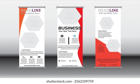 Business roll-up banner design or pull-up banner template. vector