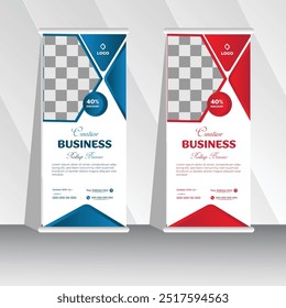 Business rollup banner template, advertisement, Creative pull up, display banner,