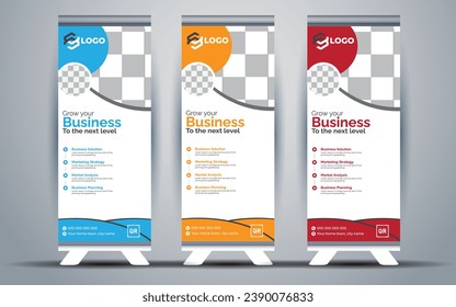 Business rollup banner Template Design. modern rollup banner design template 