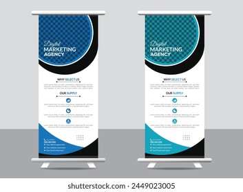 Business roll-up banner vector template design 