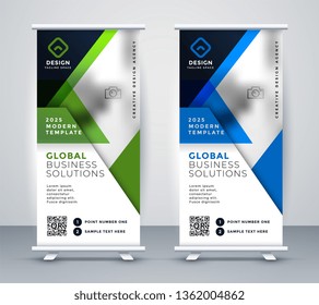 business rollup vertical standee geometric banner
