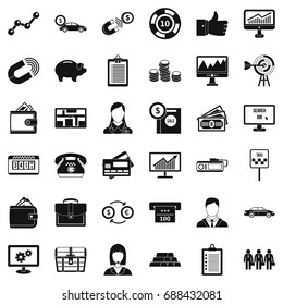 Business safe icons set. Simple style of 36 business safe vector icons for web isolated on white background