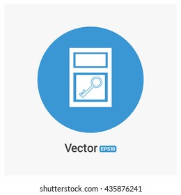 Business safe with key icon