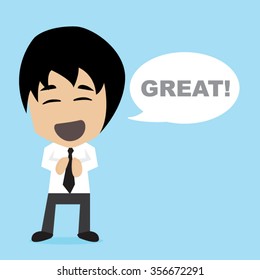 Business said great, vector illustration