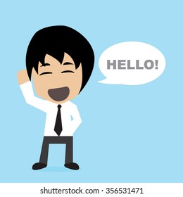 Business said hello, vector illustration