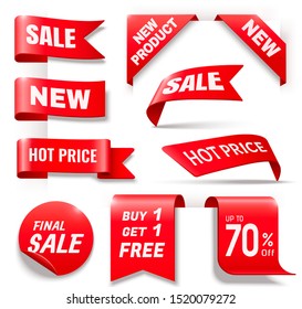 Business sale badge collection in red, 3d illustration