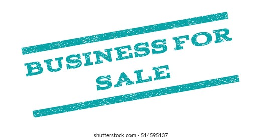 Business For Sale watermark stamp. Text caption between parallel lines with grunge design style. Rubber seal stamp with dust texture. Vector color ink imprint on a white background.