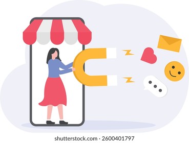 Business sales concept vector illustrations set. Discounts on goods, payment by credit card for purchases on websites and mobile applications. Gifts and promotions, buying groceries in online store.
