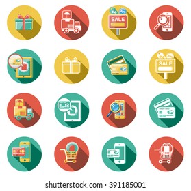 Business and Sales Flat Icons Set