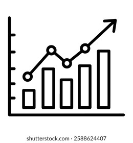 Business Sales Forecast and Revenue Growth Icon