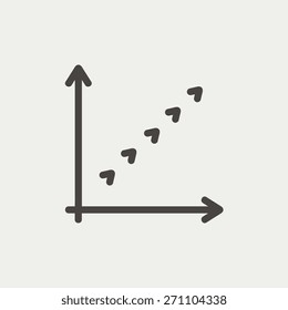 Business sales increase icon thin line for web and mobile, modern minimalistic flat design. Vector dark grey icon on light grey background.