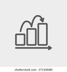 Business sales increase icon thin line for web and mobile, modern minimalistic flat design. Vector dark grey icon on light grey background.