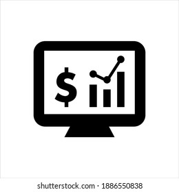 Business sales report icon vector graphic illustration