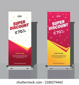 Business Sales Roll Banner Templatevector Illustrationgeometric Stock ...