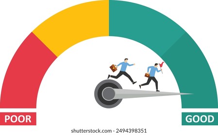 A business satisfaction meter, Vector illustration in flat style

