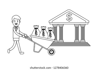 business saving money cartoon