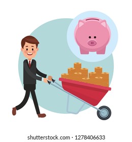business saving money cartoon