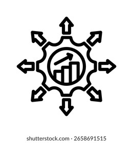 Business Scalability icon line vector illustration
