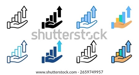 Business Scalability icon set multiple style collection 

