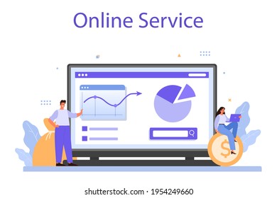 Business scaling online service or platform. Franchise business expansion