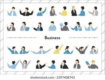 Business scene character illustration material collection