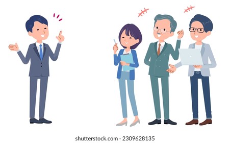 Business scene having a conversation. Vector art that is easy to edit.