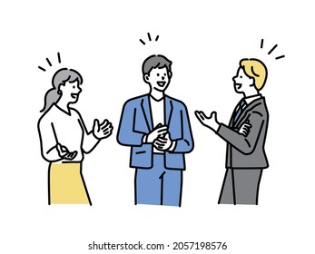 Business scene illustrations (explanations, marketing, meetings, strategies) that can be used for presentations and meeting materials.