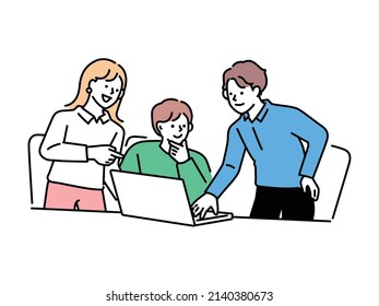  Business scene illustrations (explanations, marketing, meetings, strategies) that can be used for presentations and meeting materials.