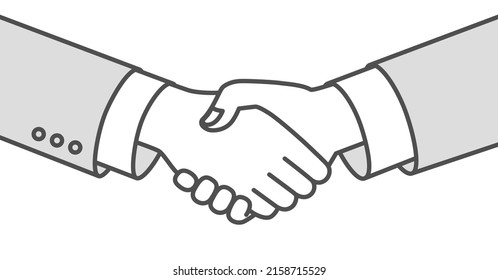 Business scene. Vector illustration of shaking hands.
