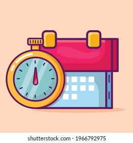 business schedule concept symbol vector illustration in flat style