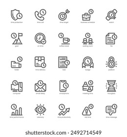 Business Schedule icon pack for your website, mobile, presentation, and logo design. Business Schedule icon outline design. Vector graphics illustration and editable stroke.