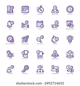 Business Schedule icon pack for your website, mobile, presentation, and logo design. Business Schedule icon basic line gradient design. Vector graphics illustration and editable stroke.