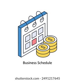 Business Schedule Isometric style icon. Symbol on White background EPS 10 File