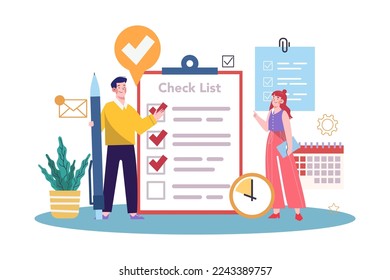 Business Schedule Management Illustration concept on white background