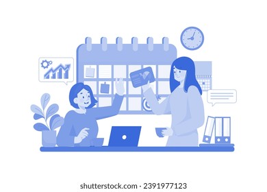 Business Schedule Planning Illustration concept on white background