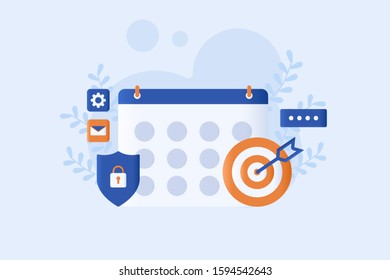 business schedule vector  illustration. time management flat design